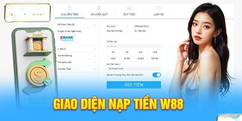 Nạp tiền w88 qua tài khoản ngân hàng